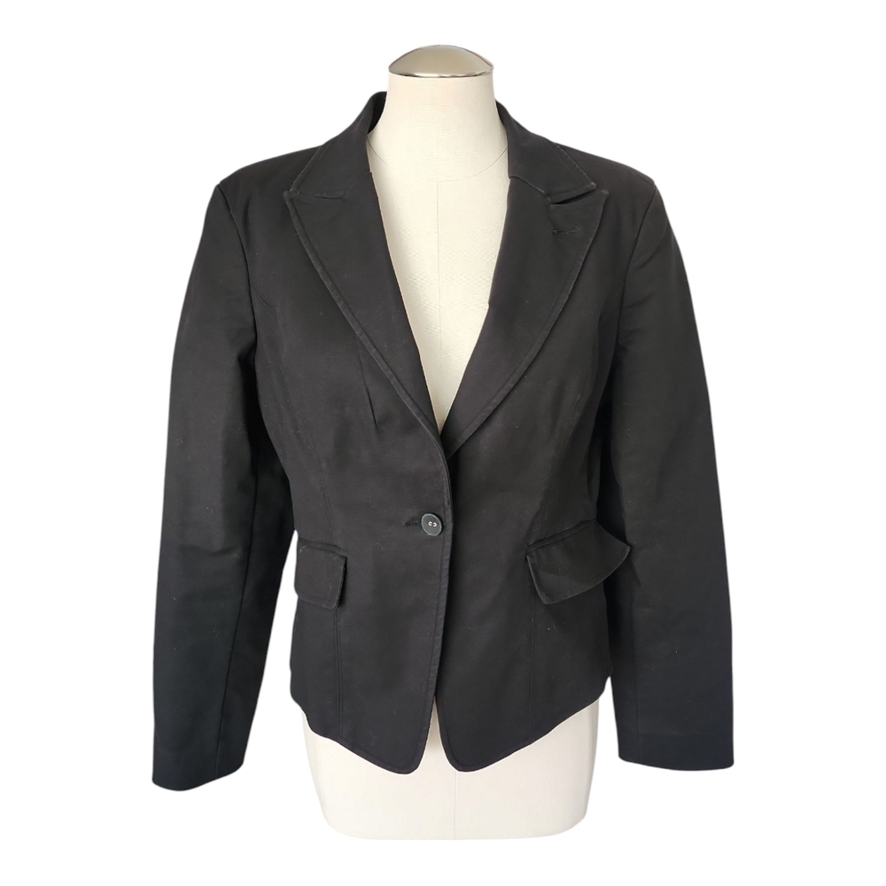 Mix It Women's Black Stretch Blazer – Size 12, Classic Fit, Business Casual